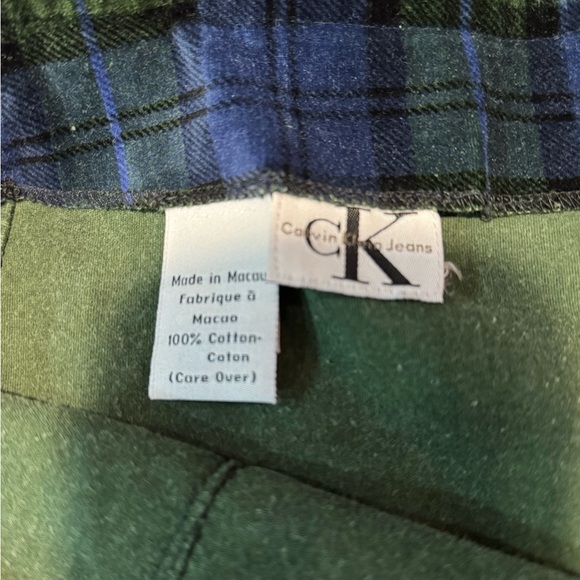Vtg  90s Calvin Klein Jean Tartan Plaid Mini Skirt Valour Grunge Sz M 28” Waist - Picture 4 of 12